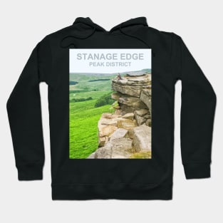 Stanage Edge Peak District, Derbyshire. Travel poster Hoodie